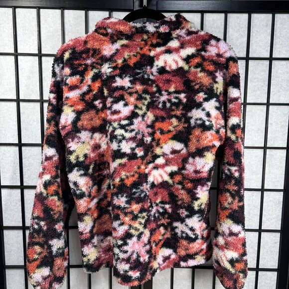 Loft Womens Size S Floral Fleece Jacket Multicolor Snap Closure Size Small - Picture 8 of 9